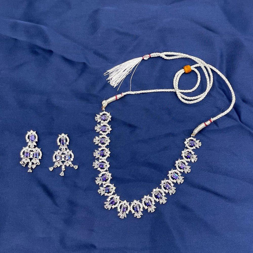 Elegant Silver-Plated Jewelry Set – 3 Pcs (Earrings & Necklace) with Jewelry Box