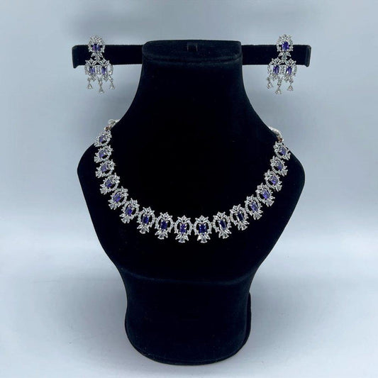 Elegant Silver-Plated Jewelry Set – 3 Pcs (Earrings & Necklace) with Jewelry Box